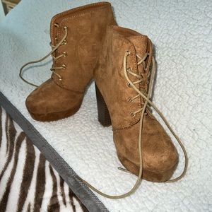 Tan Booties with Heel